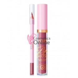 Gloss pentru buze USHAS Sparkle On 2 in 1 Gloss Matt cu 1 Creion pentru contur - SO09 Cashmere Rose